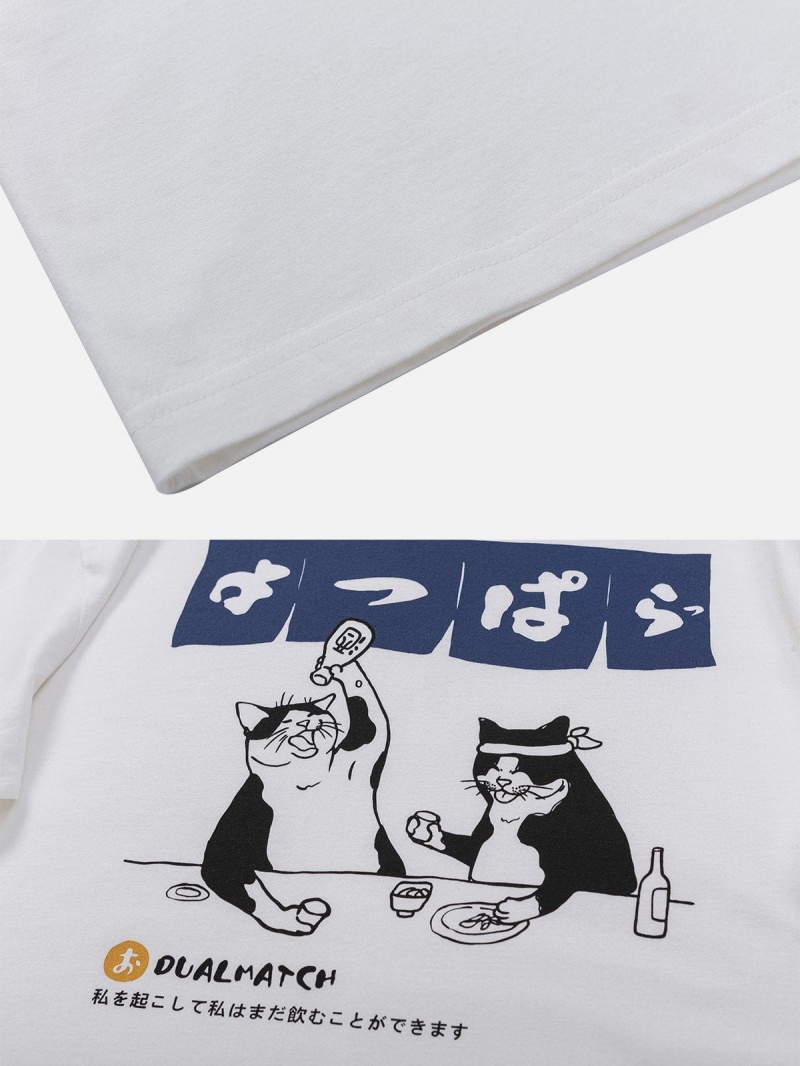 Blanche  T Shirts Aelfric Eden The Cat After Travail Print Tee - VLF-9963643